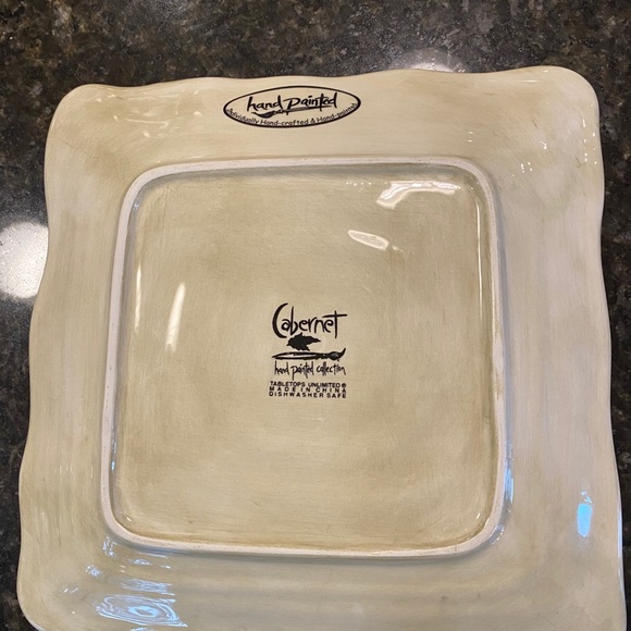 Cabernet Hand Painted Square Plate 😊 - Picture 3 of 7